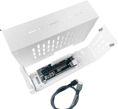 JMT M.2 M-Key to PCIE 4.0X4 SFF 8611 External Graphics Card Stand Bracket Compatible with Oculink/M.2 NVMe Laptop eGPU GDP NUC (Dock-OC5 + Metal Case)