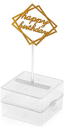 HVRFJXI Gâteau Surprise Retirer Tirelire pour Gâteau d'anniversaire Anniversaire Décoration Gâteau Matière Plastique Argent Gâteau Distributeur Boîte