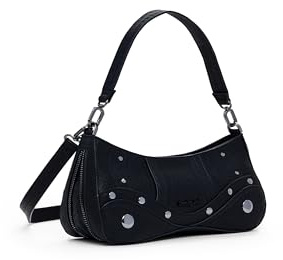 Desigual Schultertasche Umhängetasche Alsacia Embro Patch Crossbody Bag Black schwarz