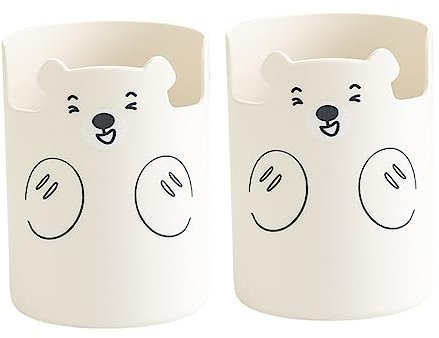 Tofficu 2pcs Makeup Brush Holder Storage Pen Holder Stationery Box Desk Organizer