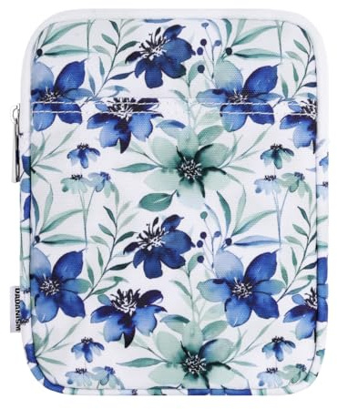 Dadanism 6-7 Inch Padded Sleeve for 7 Kindle Colorsoft Signature Edition and All-New Kindle Paperwhite, Protective Pouch Bag Carrying Case for 6 K-indle/K-indle Oasis/Kobo E-Reader, Watercolor Blue