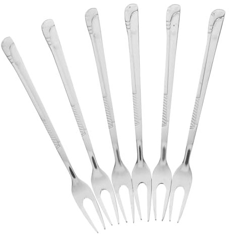 Cabilock 6piezas Tenedor Inoxidable Para Fruta y Postre Unidades Para Lavavajillas