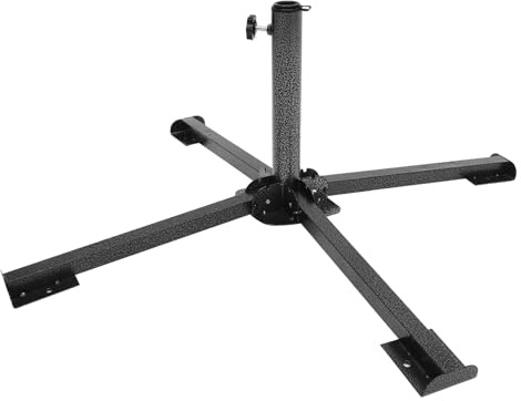 UPKOCH Base Pieghevole e Portatile in Ferro per Ombrellone da Spiaggia Nera Design a 4 Gambe per Creare Un'atmosfera Estiva nel Giardino