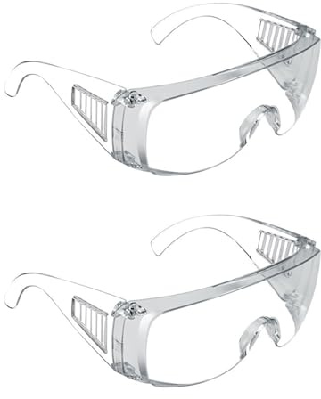 Yesmin 2 Pcs Transparent Goggles,Safety Goggles,Used For Building,Laboratory,Outdoor,And Eye Protection