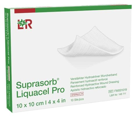 SUPRASORB Liquacel Pro 10x10 cm Kompressen 10 St
