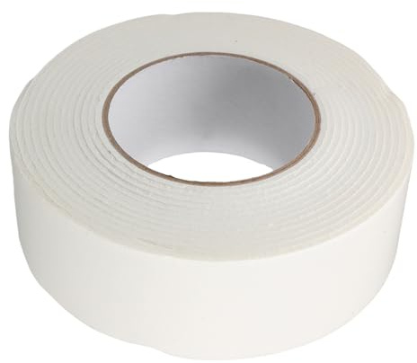 Cabilock Ruban Adhésif Double Face Mousse 2,5 Mm x 50 Mm x 5 M, Blanc, Résistant à L'humidité Gel, Pour Fixation Automobile Et Loisirs Créatifs