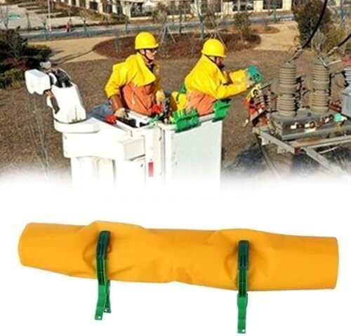 ININOSNP Protección contra descargas eléctricas Tapete de Seguridad for electricistas, Manta Aislante de Resina de Alto Voltaje, con Abrazadera Aislante(0.4kv,900x1000mm/35.4x39.4in)