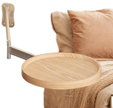 ETUCYNG Mesa Auxiliar Plegable montada en la Pared de 28 x 28 cm, Mesa giratoria de Madera con Estante retráctil, mesitas de Noche Que ahorran Espacio para Espacios pequeños