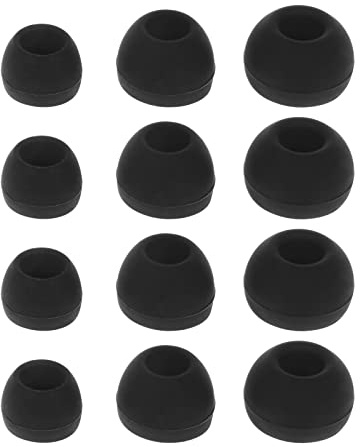 Qsvbeeqj 6 paia di gommini di ricambio per cuffie in-ear, in morbido silicone, con connettori da 4,5 mm, tappi in silicone