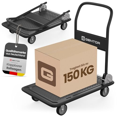 Rollwagen klappbar 150 kg – Transportwagen Plattformwagen Sackkarre mit 360° Rollen & Antirutschfläche – Faltbarer Transportroller für Umzug, Werkstatt, Lager & Haushalt