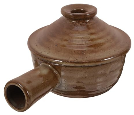 SAFIGLE Cazuela de Barro con Tapa y Mango Resistente Altas Temperaturas Olla para Sopas y Guisos Apta para Horno y Microondas Fácil de Limpiar para Cocina Casera