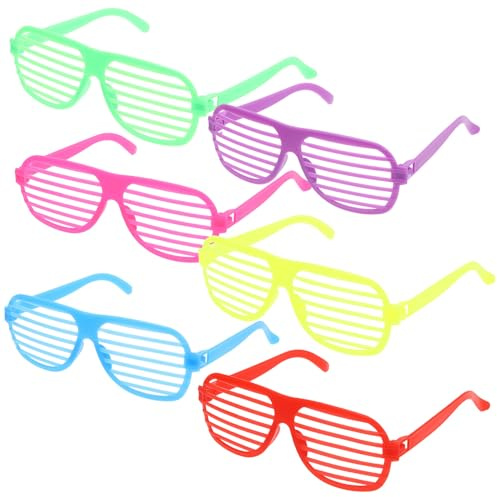Beaupretty 6 Stück Teiliges Bunte Shutter brillen Farbenfrohe Partybrillen als Fotorequisite und Partyzubehör für Jugendliche und Erwachsene für Karneval Silvester Geburtstagsfeiern
