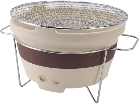 Pocoiau Ensemble de réchaud à charbon de bois en argile pour le camping en plein air, les thés bouillants et les barbecues en intérieur avec portable