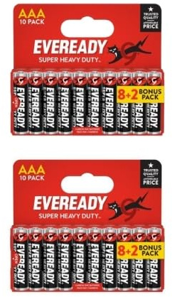 Eveready AAA Batteries | Long Lasting Power for Remote Controls, Toys, Clocks, Torches & Household Devices | Pack of 20