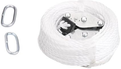 kesurpae 180kg Winch Cargo Lifting Pulley Set With Stainless Steel Durable Rust Proof 180kg Winch Cargo Lifting Pulley Set Labor Saving Wear Resistant Steel Cable Hanging Rope Hoist Hardware