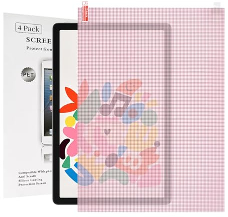SUCCEFORT 4 Pack Cut to Fit Screen Protector 295x210mm, Universal Trimmable Display Protective Transparent Soft Film, PET Customizable Cuttable Screen Protector for Phone Tablet GPS Watch Game Console