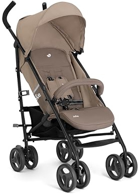 Joie Nitro™ LX Schirmbuggy, Geburt bis 15 kg (ca. 3 Jahre), Toffee | Leichter Schirmbuggy (8,14 kg) mit Einhand-Faltung, flacher Liegeposition, Allrad-Einzelfederung und OneTouch-Bremse.