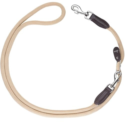 HUNTER Vario-Hundeleine FREESTYLE, Farbe: beige, stufenlos verstellbare Länge, robustes & griffiges Tau, wetterfest & pflegeleicht, perfekt für Alltag & Training, Größe: 10/200
