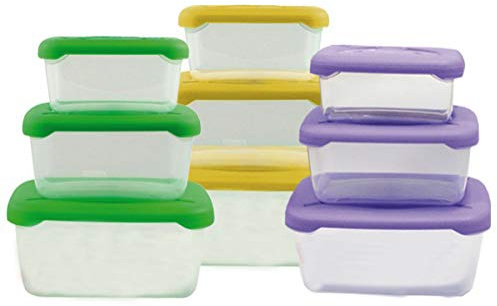 BELLI E FORTI Frigobella Set Contenitori Alimentari Frigo Rettangolari Colori Assortiti 3 Pezzi
