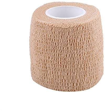 VGEBY 5pcs Bandage Auto-Adhésif, Bandage Pansement Auto-Adhésif,Bandage de Soutien de Coude Imperméable de Tissus Non Tissés pour Les Sports de Plein Air, 5 cm x 4,5 m(Jaune Clair)