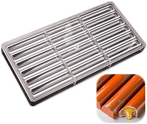 Moule en polycarbonate 18 cavités en forme de bâtonnets longs en polycarbonate pour chocolat, bonbons, glaçons, glaçons.