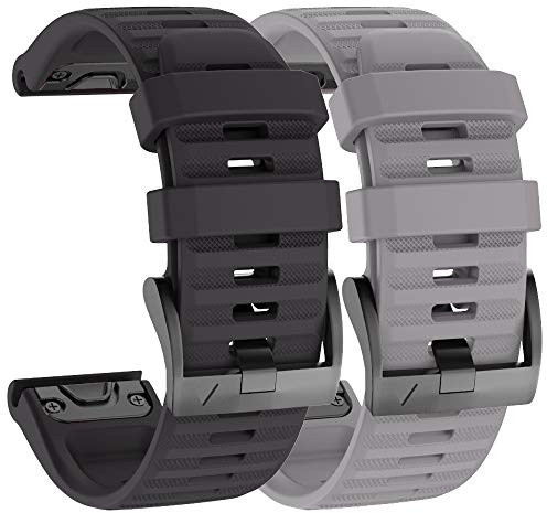 ISABAKE Klockarmband för Garmin Fenix 6X/6X Pro, Fenix 5X/5X Plus, Fenix 3/3 HR, QuickFit 26mm brett Band