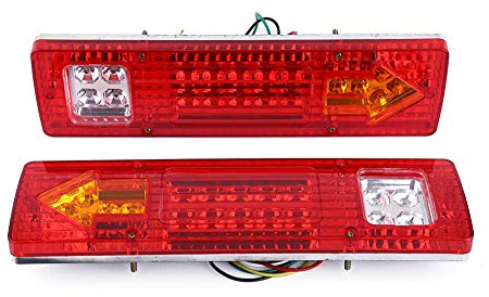 Luce freno posteriore ， 2 x 12V 19 Luci posteriori a LED Indicatore di direzione stop lampada freno posteriore per camion(Rosso)
