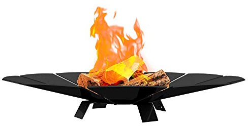 KRATKI Gartenfeuerschale FIRE Stahl Feuerstelle Gartenkamin | Feuerschale für Garten und Terrasse, robuste Konstruktion, 11,3 x 68,4 cm, hitzebeständig