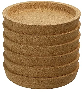 Hazrcvr Sottobicchieri in Sughero - 6 Pezzi Rotondi per Tazza da Tè, Bicchieri da Caffè - Casa, Bar, Cucina, Ristorante, Caffetteria