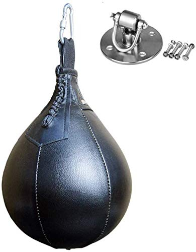 TSTSM Boxsack Speedball, Leder Boxball Ball PU, Boxsack Vintage MMA Training Speedball (inklusive Befestigungen)