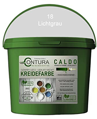 Contura BeGreen 1Kg. Kreidefarbe Shabby Chic Möbellack Lack Möbel Farbe Holzlack Natur (18 Lichtgrau)