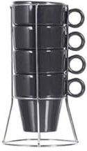 Hogar y Mas Tazas DE CAFÉ EN Set DE 4 con Base 22 CL