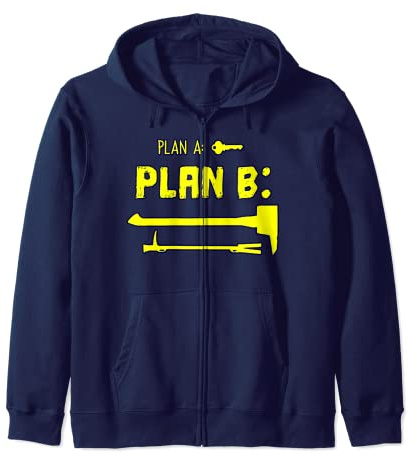 Funny Firefighter Crowbar Tool and Sledgehammer Gift Zip Hoodie