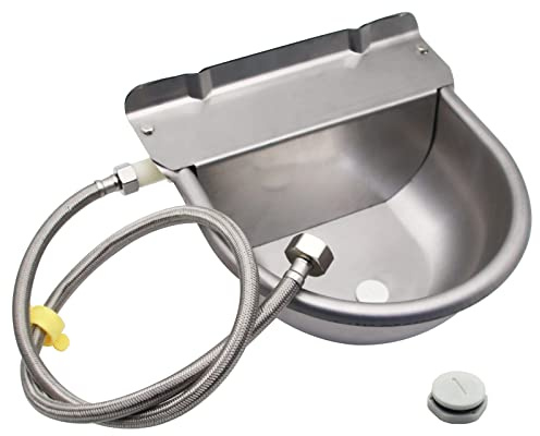 Automatic Livestock Waterer Bowl Kit 3/4 GHT Hose & 2 Drain Plugs