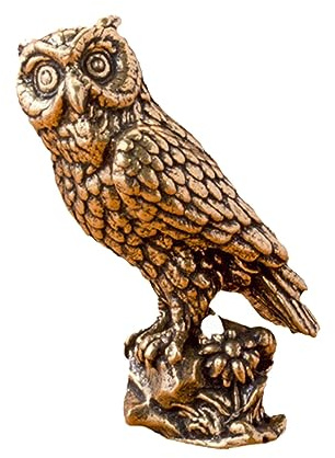 kowaku Eule Figur Kupfer Eule Statue Schlüsselanhänger Anhänger für Bücherregal Schlafzimmer Zuhause