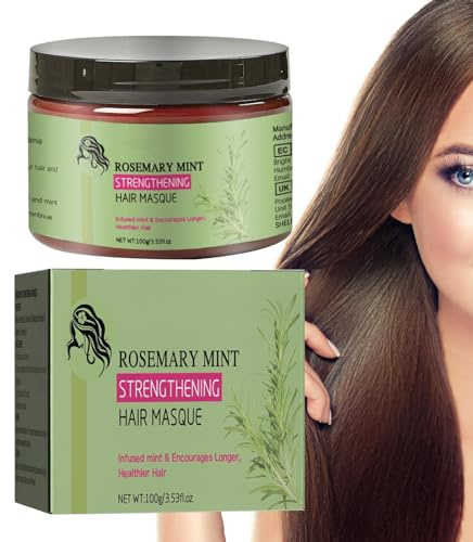 Acondicionador liso, Mascarilla capilar de romero natural para reparación del cabello, Productos nutritivos para el cuidado del cabello para puntas abiertas, cabello dañado y cabello seco Tongfeng