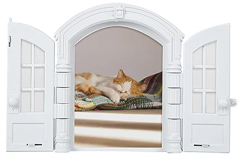 Pacienjo Katzentür für Fenster | Französische Tür ohne Klappe für Kätzchen - Innentür für Katzen, Hunde, Kätzchen im Badezimmer, Keller, Waschküche