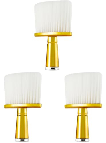 Beavorty 3pièces Brosse à Cheveux Professionnelle Brosse De Coiffure Portable Pour Salon Et Usage Personnel Accessoire Pratique Pour Éliminer Les Cheveux Coupés Doré