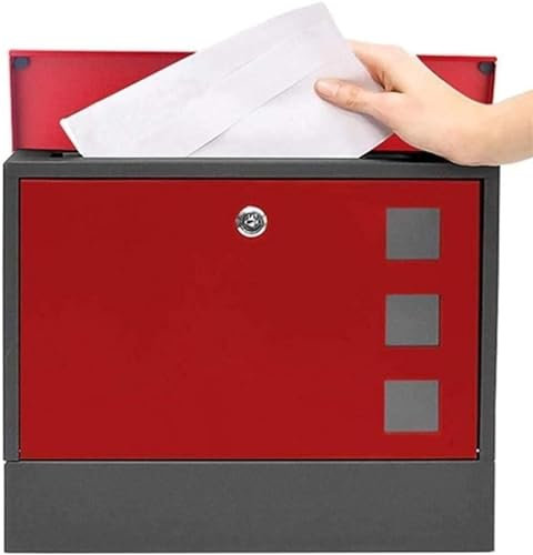 Briefkasten, moderner Wandhalter, abschließbar, for den Außenbereich, verzinkter Metallschlüssel, großes Fassungsvermögen