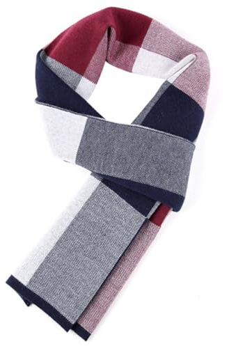 WRITWAA Winterschal Für Herren Aus Kaschmir Warm Und Bequem Mit Kariertem Muster Für Kaltes Wetter Passt Als Accessoire Zu Jedem Outfit