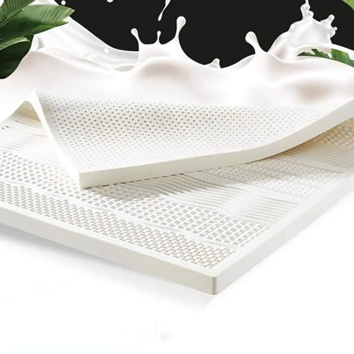 NaKeah 100% natürlicher Latex -Matratzen -Toper mit Bio -Baumwollabdeckung, atmungsaktiv und bequem, helfen Sie bei Schulter und Rückenschmerzen,5cm,90x200cm