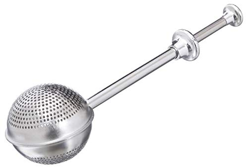 VITA PERFETTA Filtro de té de acero inoxidable, Pinzas de té, Infusor de té, Bola de té de pistón, Colador de té a granel (D. 5 x H 18 cm