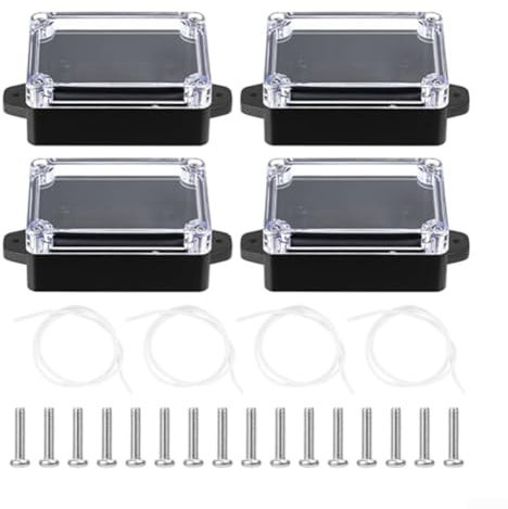 4 Pcs Waterproof Junction Boxes, Versatile Transparent Junction Box, For Electronic Projects, Power Supply Housings, Battery-operated Projects,