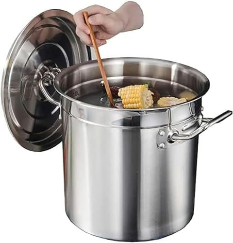 Wrobelax Marmite à induction en acier inoxydable de qualité commerciale pour faire bouillir les écrevisses, crabes et fruits de mer – Parfait pour diverses sources de chaleur (taille : 40 cm)