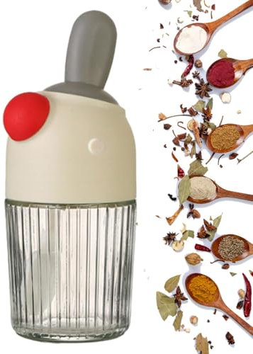 Tarro de especias, frasco de especias, resistente al polvo, 280 ml, recipiente para especias para almacenar sal y azúcar, recipiente para especias con fuerte sellado para granos de miel de cocina