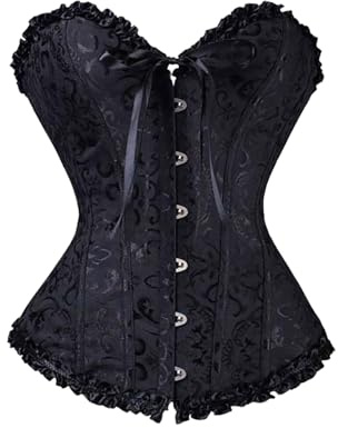 Korsett Damen Schnürkorsett Vollbrust Rosa Corset Bustier Schwarz Vintage Bequem Korsage Corsage Gothic Mädchen Festlich Halloween Kostüm Top