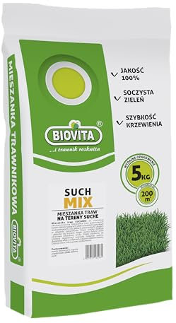 BIOVITA Dürreresistente Rasensamen Plant Seed 5 Kg – Grassamen für trockene Böden, pflegeleichte Saatmischung