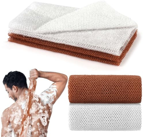 Aomig Afrikanischer Netz Schwamm 2/5Pcs Badeschwamm Duschschwamm Körper | Wäscher Bath Shower Luffa Schwamm Rückenschrubber Körperpeeling Netz Peeling Schwamm Body Scrubber Unisex Kinder (30*80cm)
