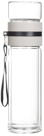 Pavsicgn Infuseur à thé de voyage, bouteille d'infuseur à thé en verre - Tasse à thé avec passoire à thé en feuilles mobiles,Tasse d'de thé de voyage Portable, tasse d'inondation de thé étanche pour