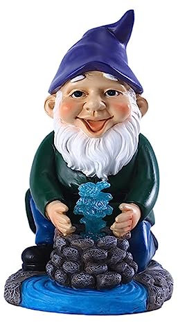 Kisangel Nain Solaire D'extérieur Figurine Naine en Résine Décoration De Jardin Lampe Solaire Idéal pour Les
